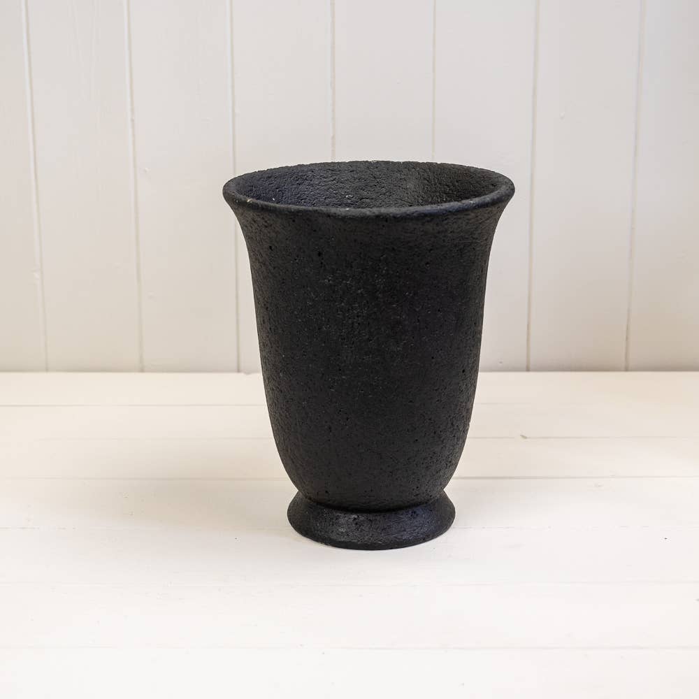 Black Cement Urn Pot