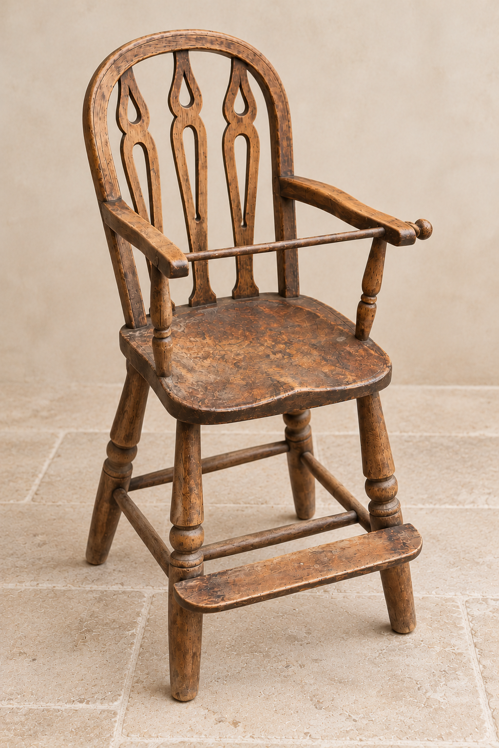 Vintage Wooden Children’s High Chair