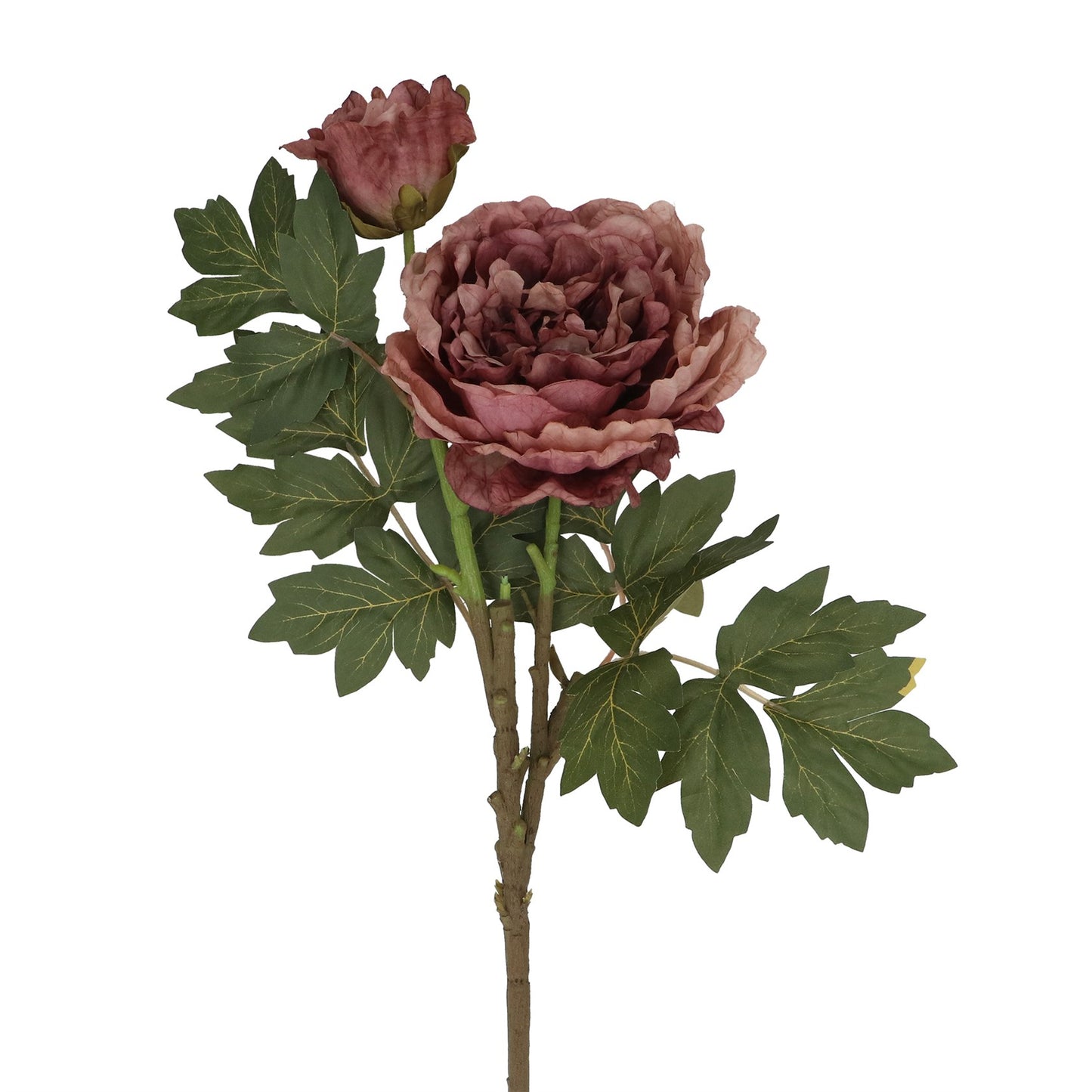 Dusky Mauve Peony with Bud Artificial Flower Stem