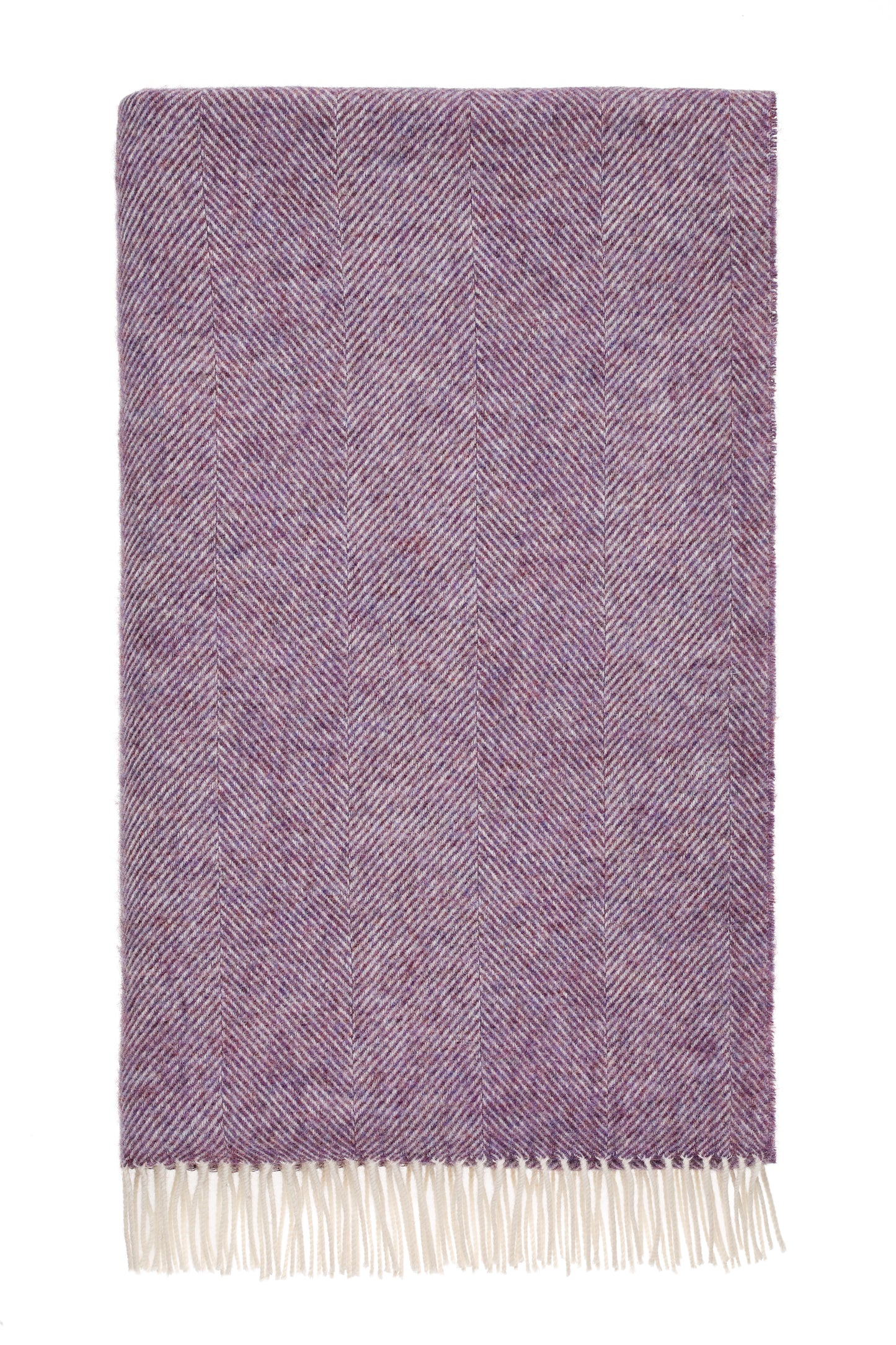 Herringbone Pure Wool Throw - Lavender