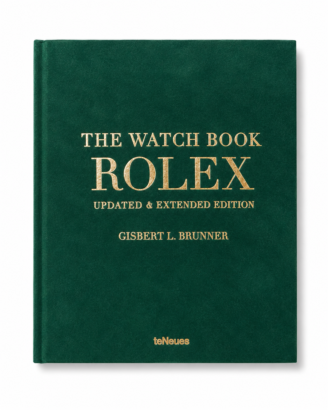 Green book titled 'The Watch Book Rolex' with gold text on a white background