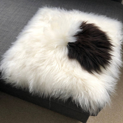100% Real Sheepskin Seat Pad Cream Dark Brown