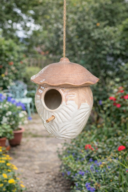 Handcrafted Glazed Hanging Bird House