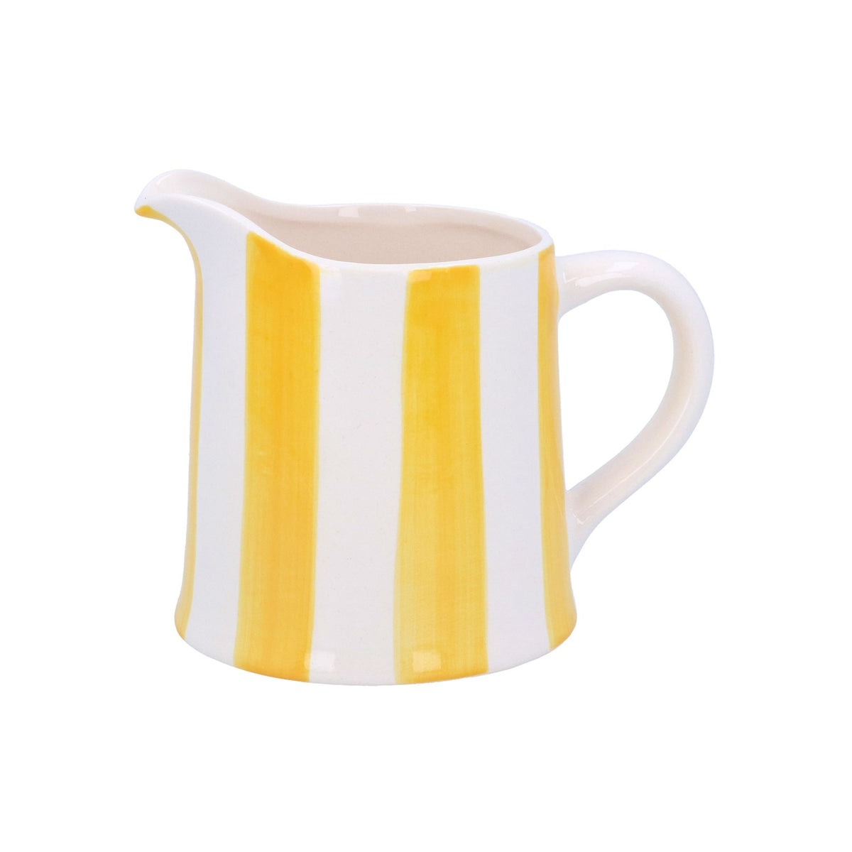 Yellow Stripe Ceramic Creamer Jug