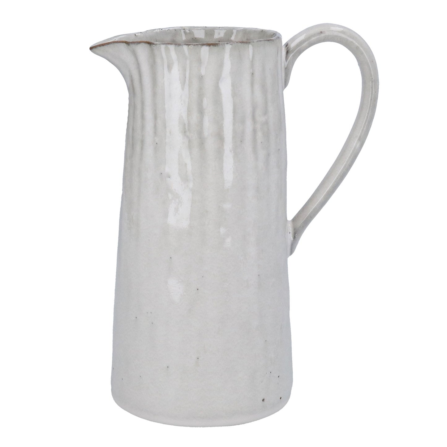 Stoneware Pitcher Jug 29cm - Taupe Pinched