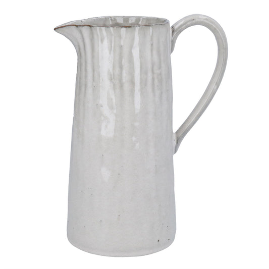 Stoneware Pitcher Jug 29cm - Taupe Pinched