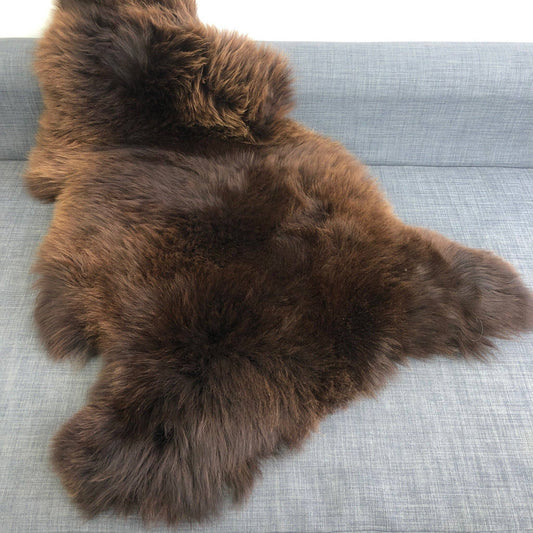 Natural British Brown Sheepskin Rug Hygge Nordic Decor