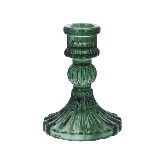 Glass Candlestick 10cm - Classic Emerald Green