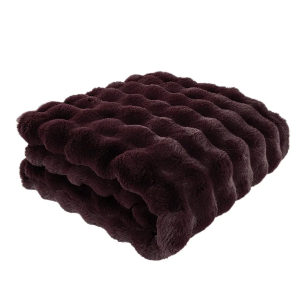 Raffles Faux Throw - Aubergine