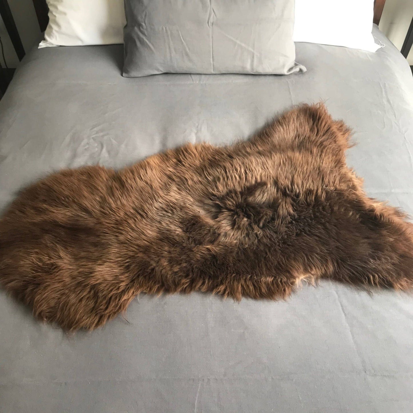 Natural British Brown Sheepskin Rug Hygge Nordic Decor