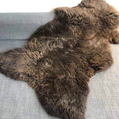 Natural British Brown Sheepskin Rug Hygge Nordic Decor