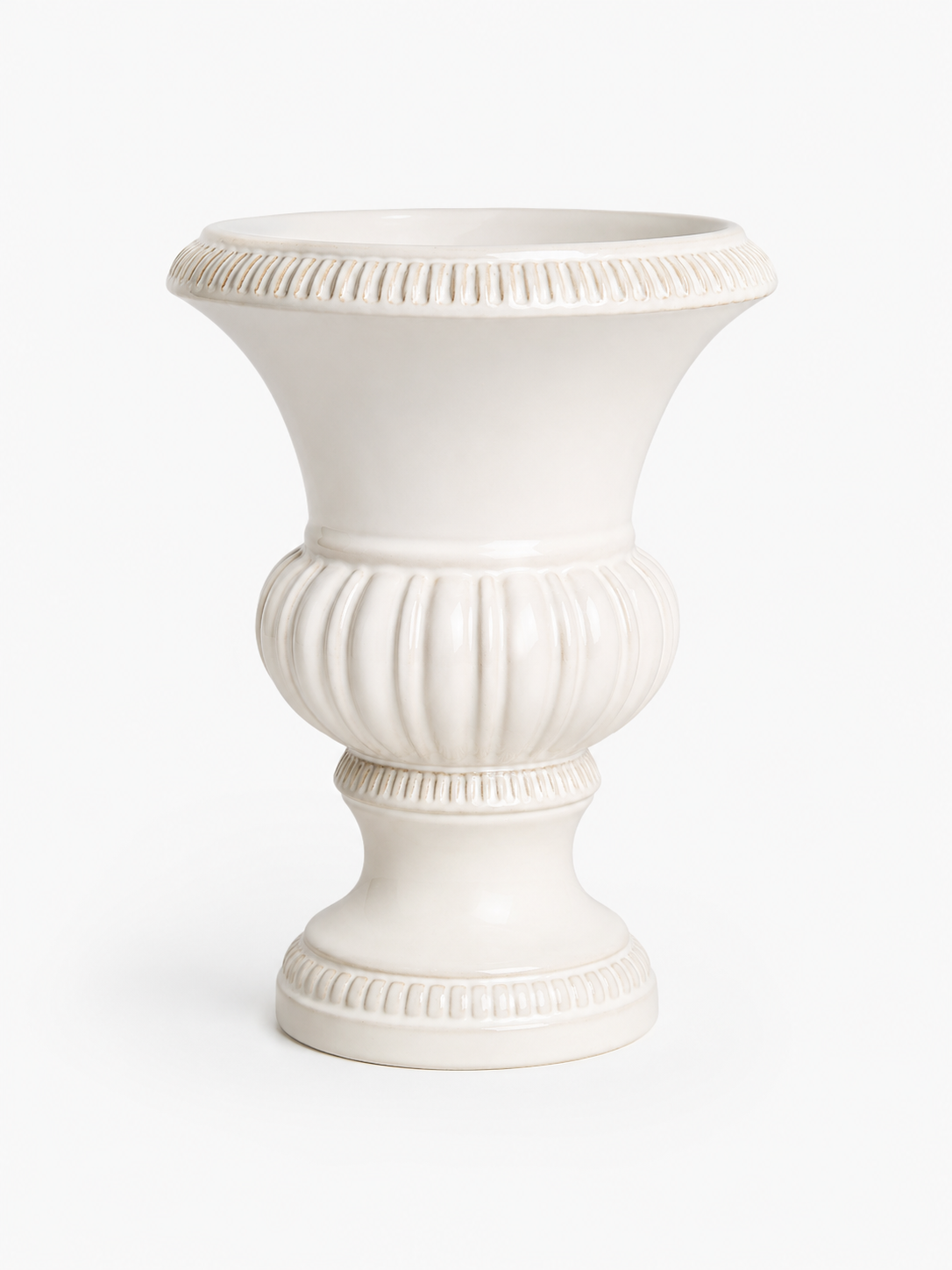 Ivory Ceramic Urn Vase
