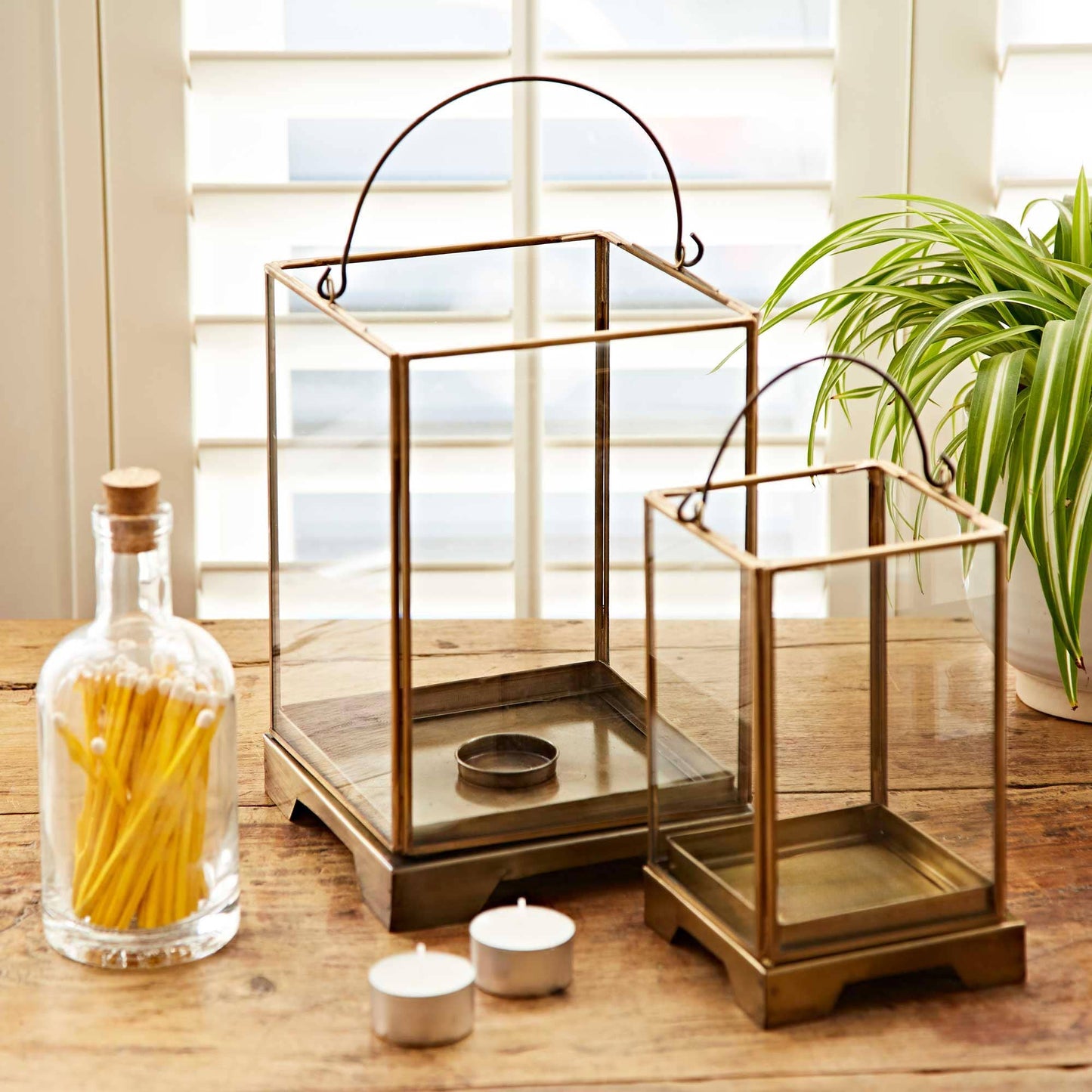 Handmade Antique Brass Candle Lantern