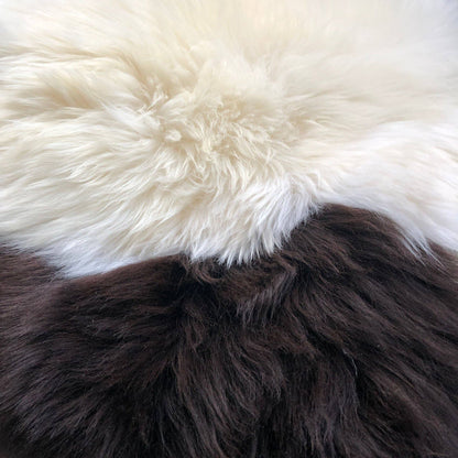 100% Real Sheepskin Seat Pad Cream Dark Brown