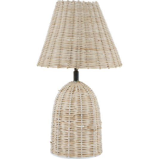 Mini Rattan Lamp Base and ShadeBrass and Agate Lamp Base