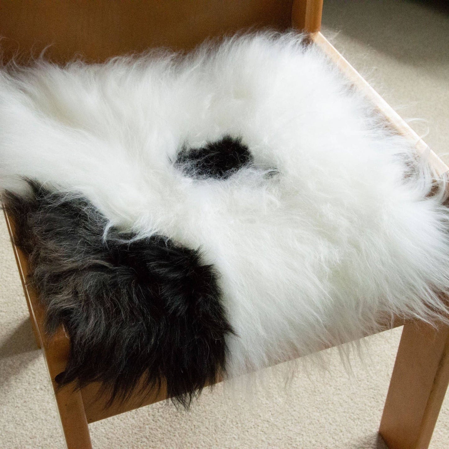 100% Real Sheepskin Seat Pad Cream Dark Brown