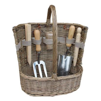 Antique Wash Deluxe Garden Tool Basket