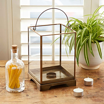 Handmade Antique Brass Candle Lantern