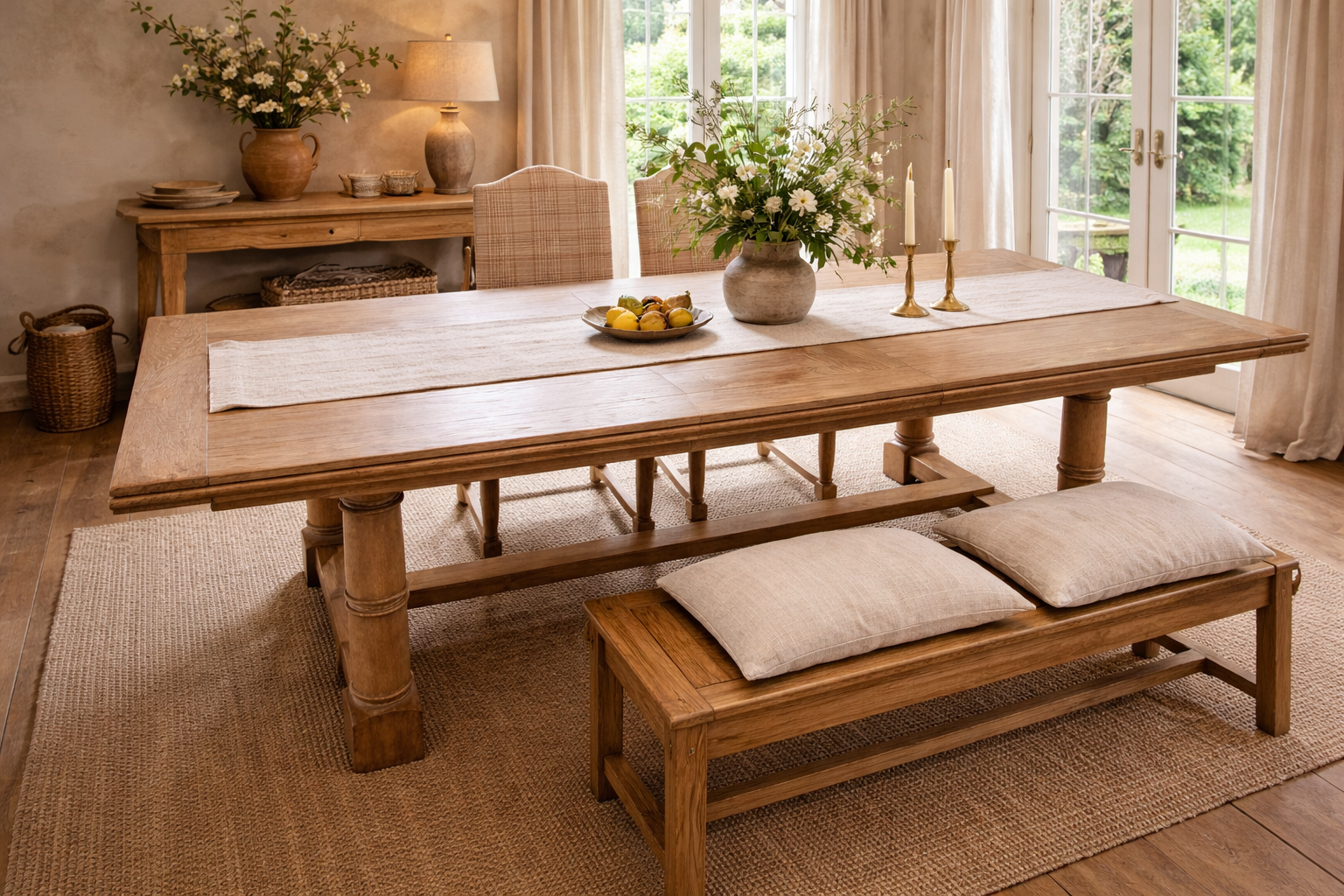Heritage Oak Refectory Dining Table – The Hideaway, Comrie