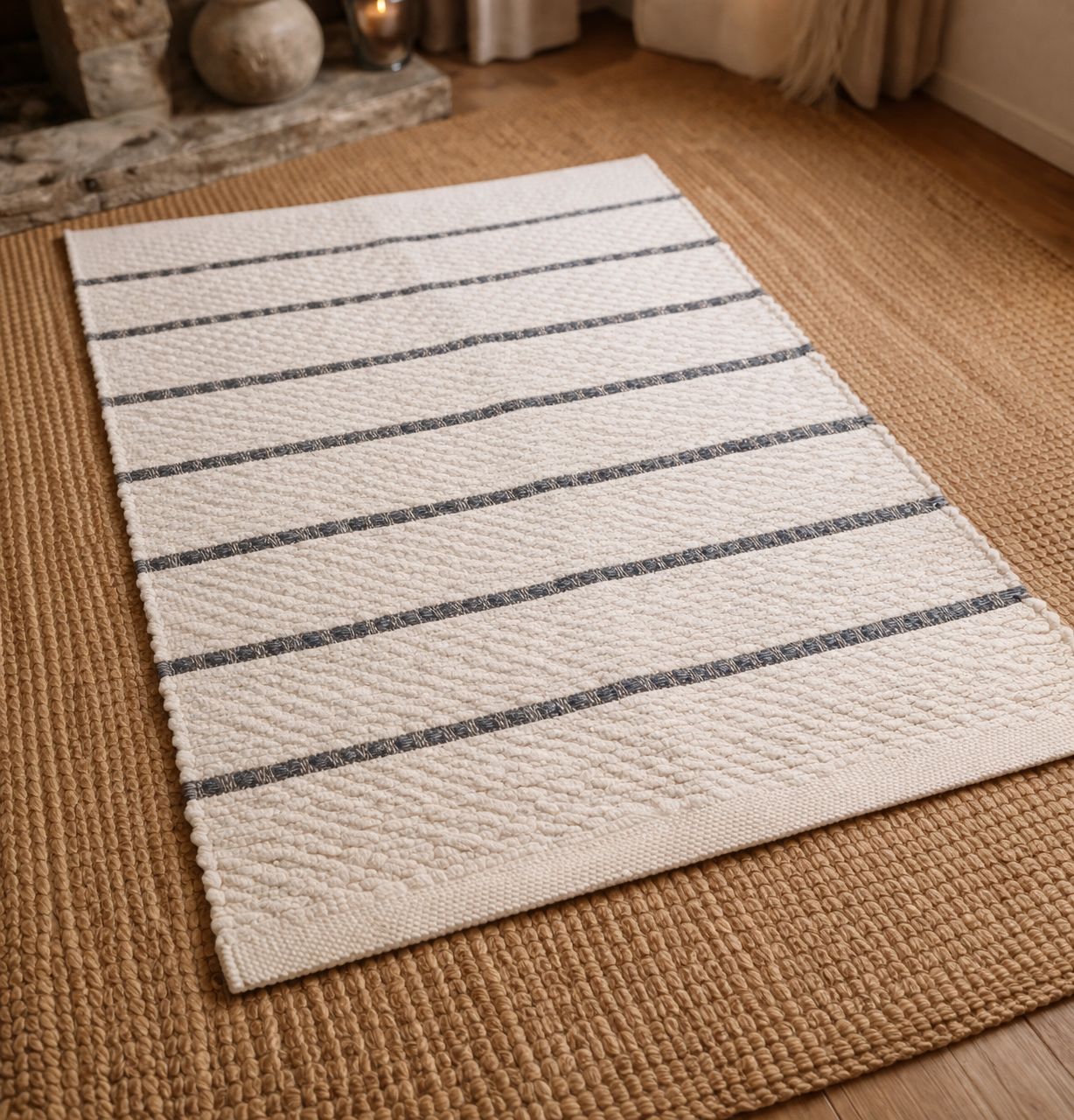 Linen Stripe Woven Rug