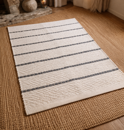 Linen Stripe Woven Rug