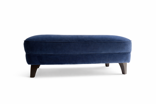 Navy Velvet Ottoman Bench