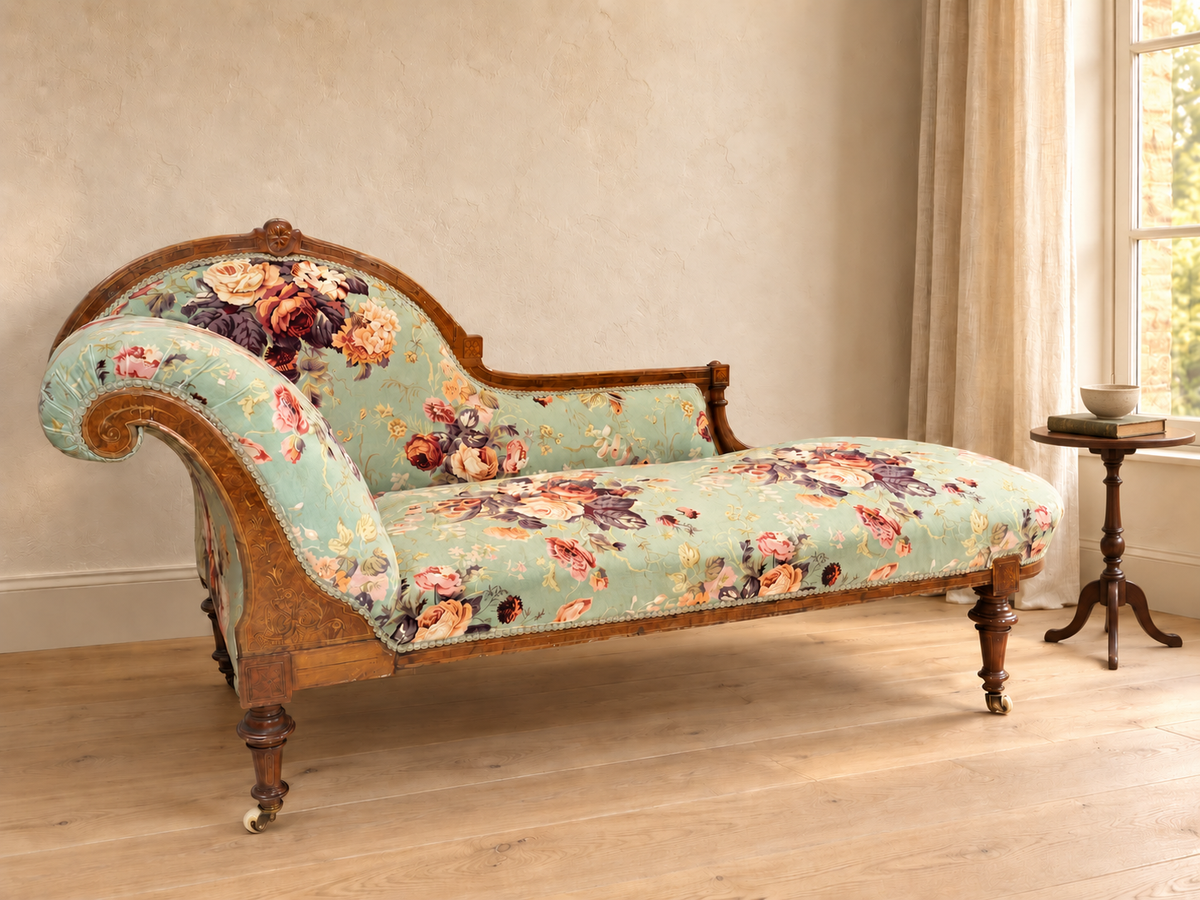 Antique Floral Chaise Longue