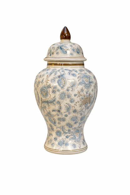 Blue Floral Ginger Jar