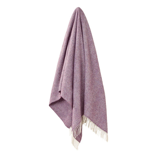Herringbone Pure Wool Throw - Lavender