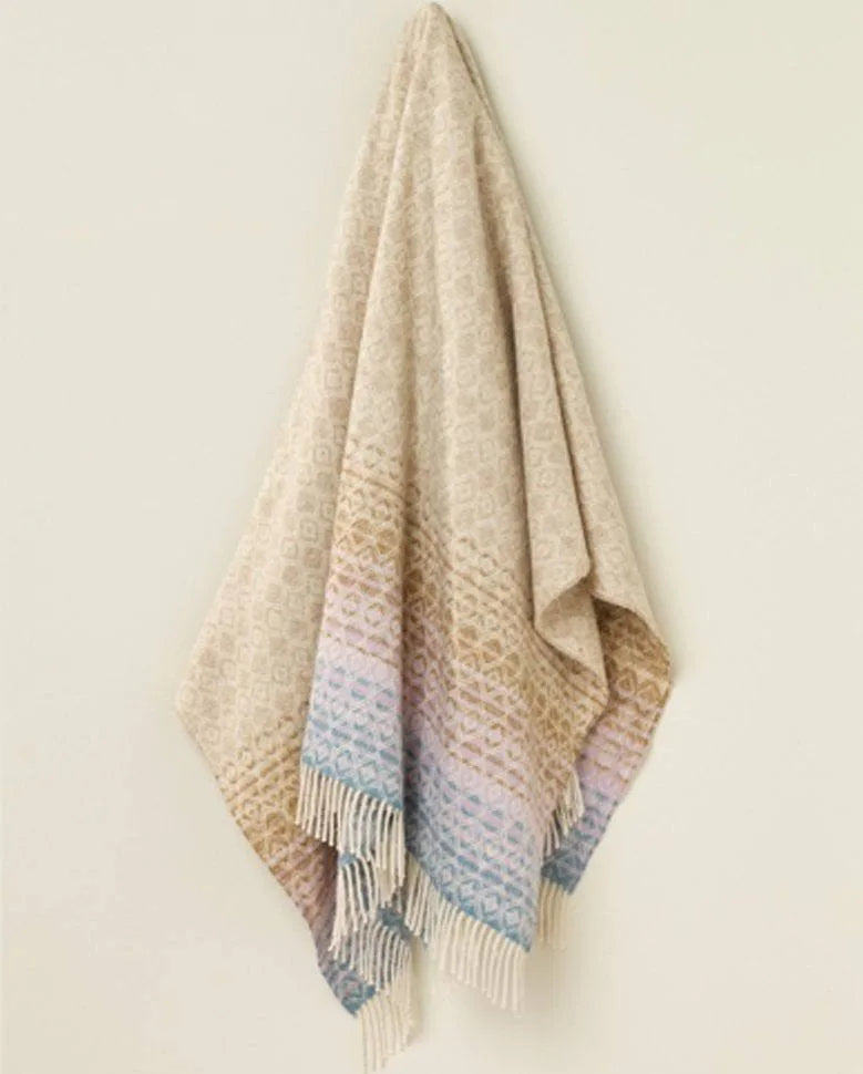 British Wool Ombre Diamond Throw - Bronte by Moon