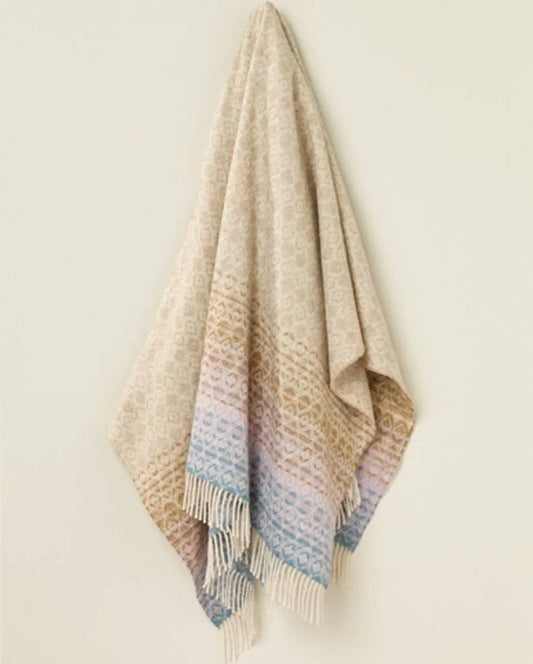 British Wool Ombre Diamond Throw - Bronte by Moon