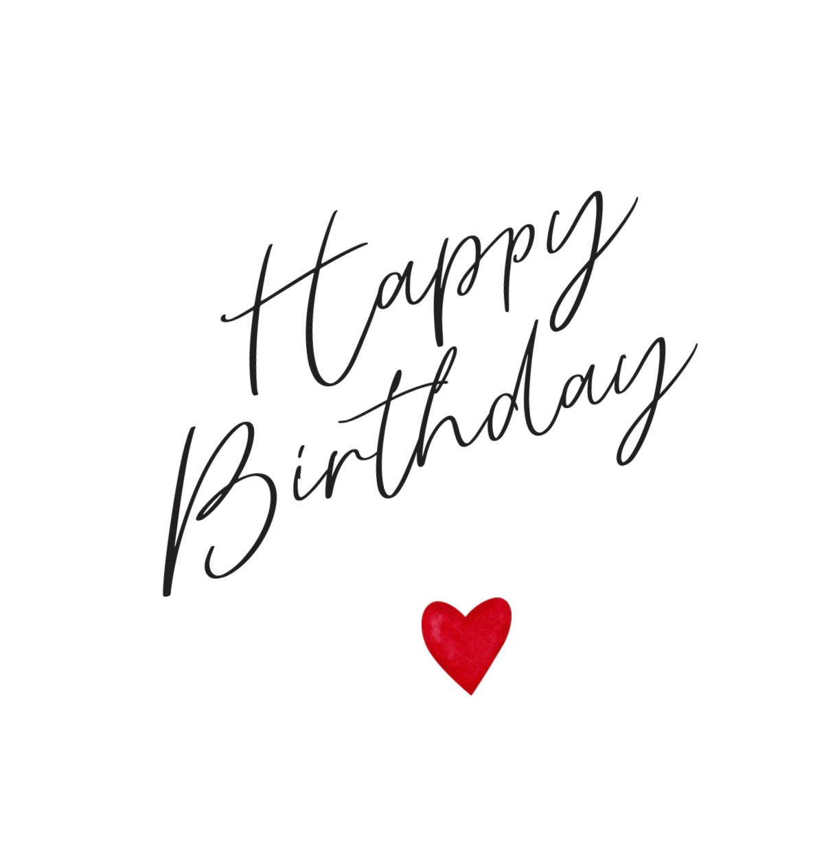 Happy Birthday – Red Heart Greeting Card