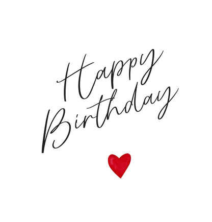 Happy Birthday – Red Heart Greeting Card