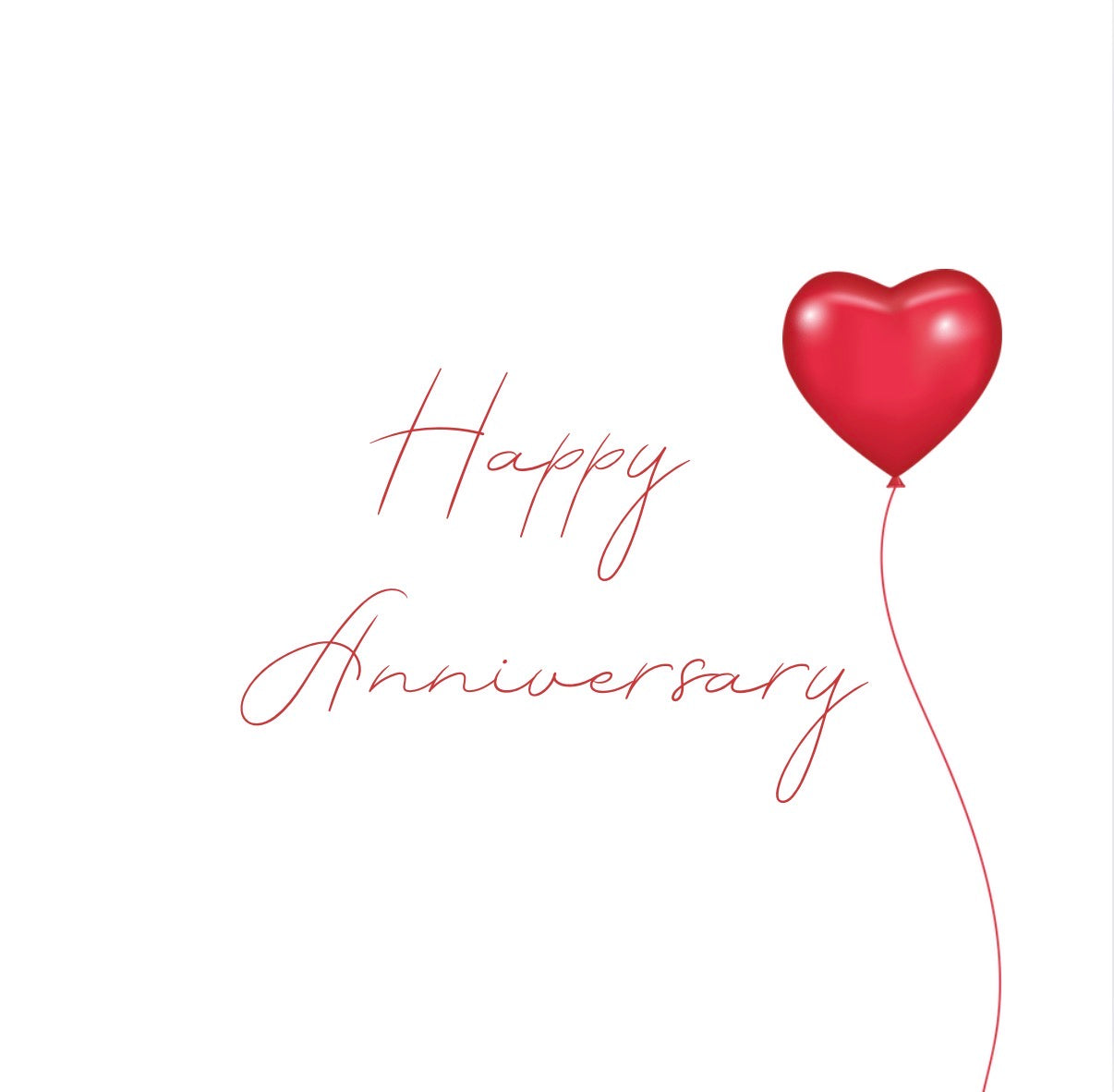 Happy Anniversary – Heart Balloon Greeting Card