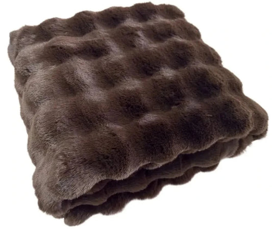 Raffles Faux Throw - Chocolate