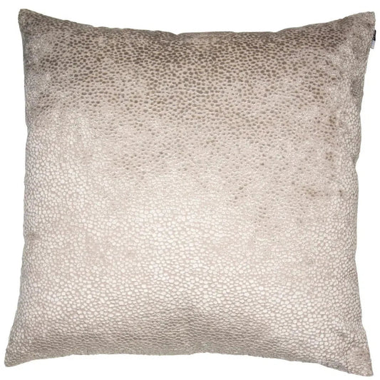 Textured pillow with a neutral color on a white background