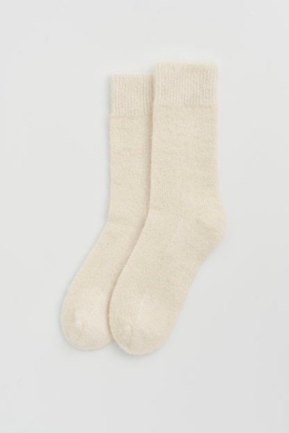 Clotted Cream Ultra Soft Alpaca Bed Socks
