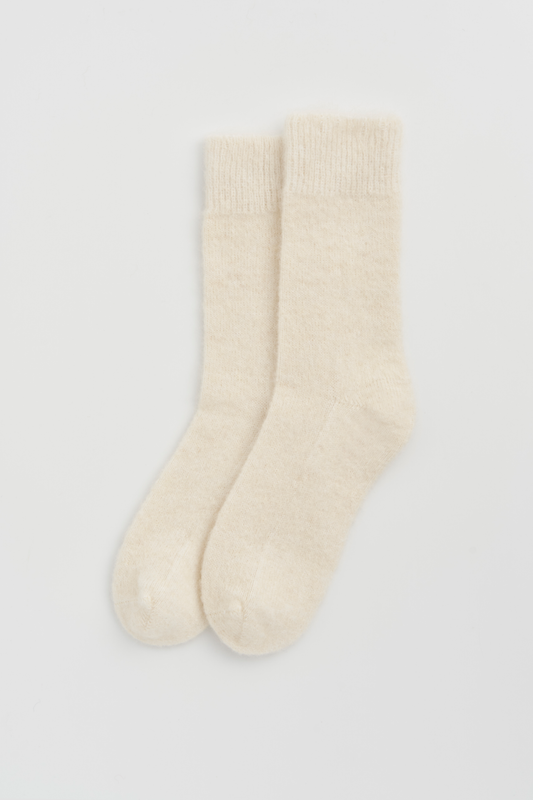 Clotted Cream Ultra Soft Alpaca Bed Socks