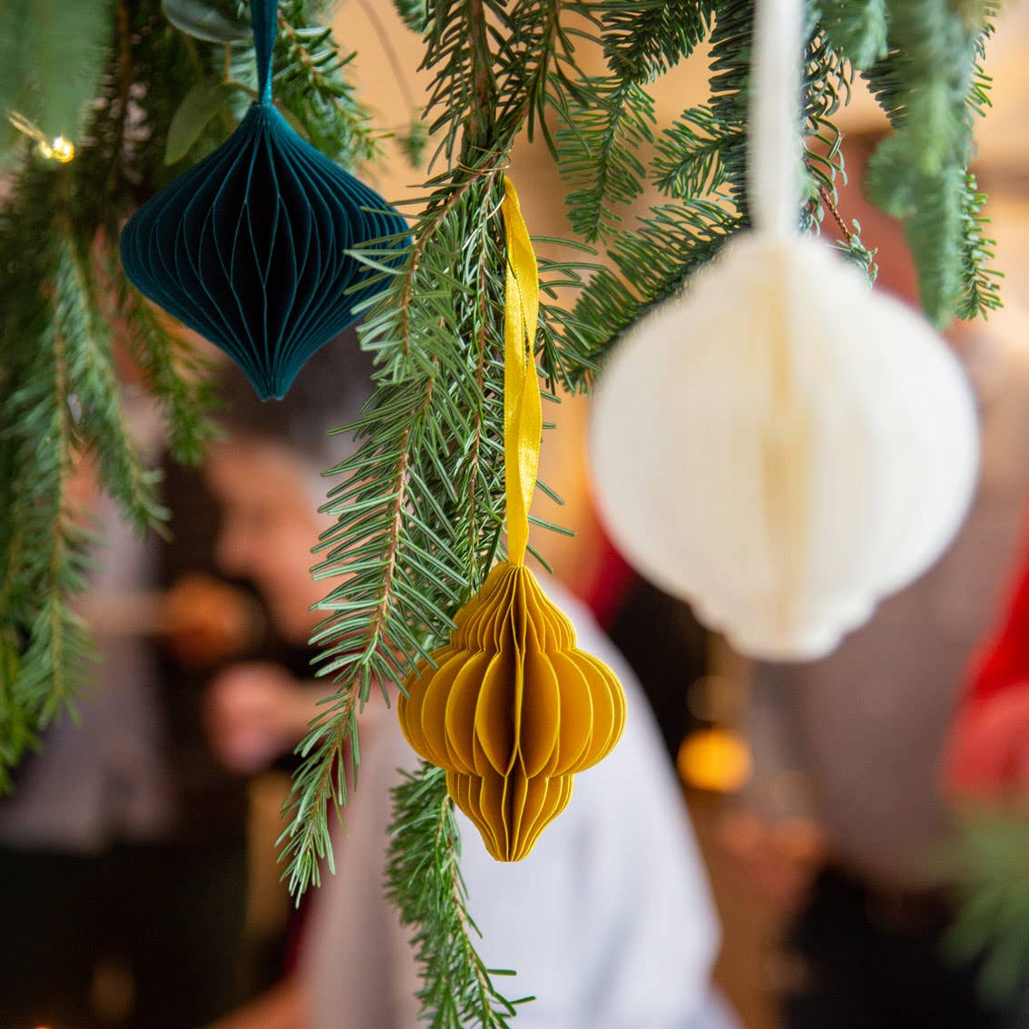 Honeycomb Christmas Baubles Decorations | 3 Pack |