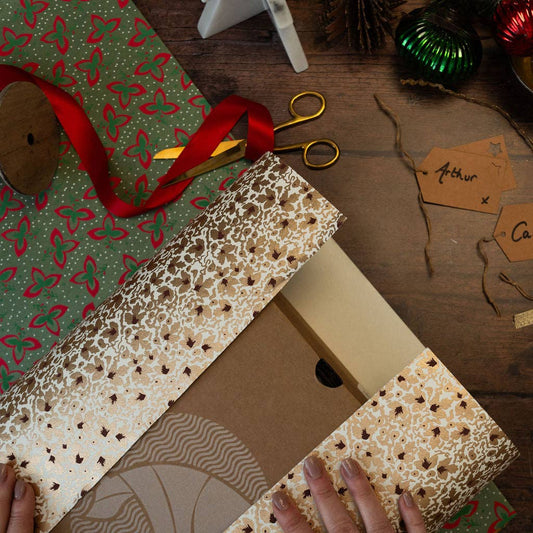 Gold Leaf Gift Wrapping Paper Sheets