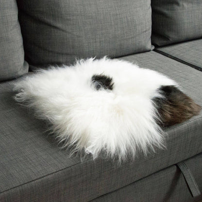 100% Real Sheepskin Seat Pad Cream Dark Brown