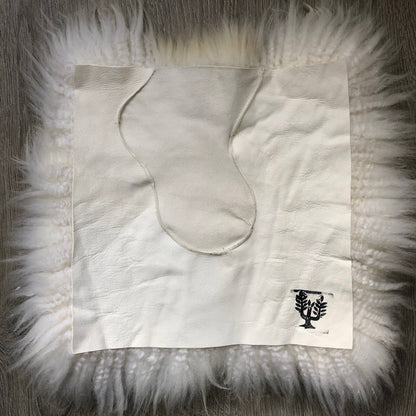 100% Real Sheepskin Seat Pad Cream Dark Brown