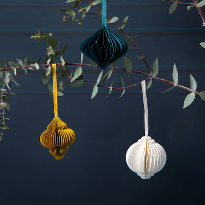 Honeycomb Christmas Baubles Decorations | 3 Pack |